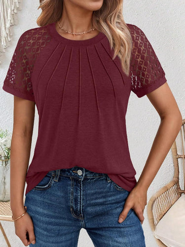 Womens Short Sleeve Tops Summer Tshirts Casual 2025 Cute Ruffle Crewneck Trendy Fashion Dressy Cute Work Outfits