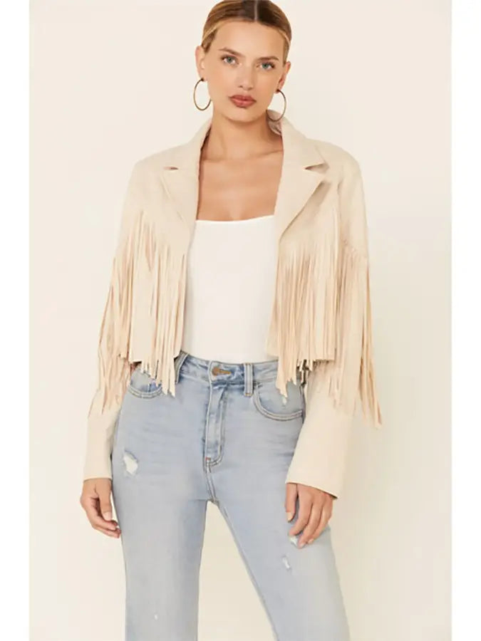 Fringed Suede Moto Jacket