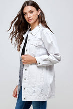 Load image into Gallery viewer, White Denim Jacket with Distressed
