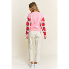 Load image into Gallery viewer, CUTE STRAWBERRY JACQUARD CASUAL PULLOVER SWEATER

