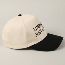Load image into Gallery viewer, Literally Just A Girl Embroidery Two Tone Trucker Hat
