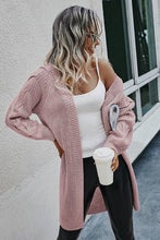 Load image into Gallery viewer, Solid Pink Knit Drop Shoulder Long Sleeve Cardigan
