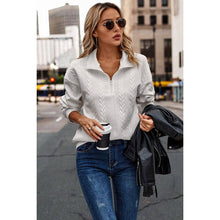 Load image into Gallery viewer, Half Zip Up Braided Long Sleeves Sweatshirt
