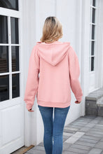 Load image into Gallery viewer, Pink Waffle Knit Hoodie | Oversized Pullover with Kangaroo Pocket
