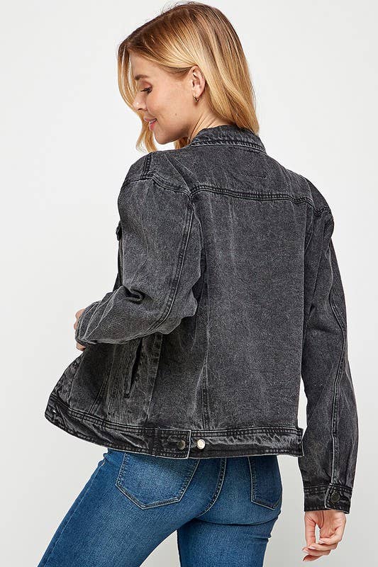 Women's Denim Jacket (Vintage Black)