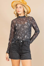Load image into Gallery viewer, Black Western Mesh Top
