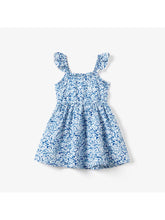 Load image into Gallery viewer, Blue Floral Pattern Toddler Dress

