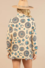 Load image into Gallery viewer, Button Down Turquoise Print
