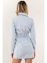Load image into Gallery viewer, Button Down Denim Shirt Dress
