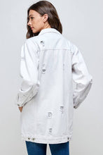 Load image into Gallery viewer, White Denim Jacket with Distressed
