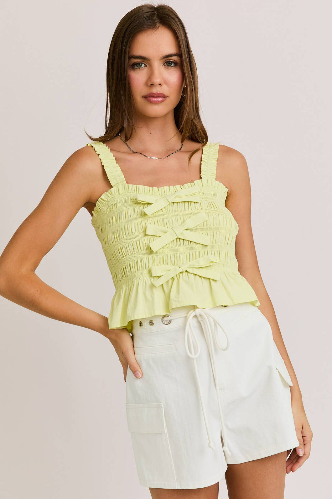 FRONT RIBBON BOW TIE DETAIL TOP