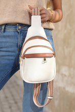 Load image into Gallery viewer, White Multi Zipped Street Casual Sling Bag
