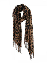 Load image into Gallery viewer, Jaguar Animal Printed and Cashmere Felt  Fringed Oblong
