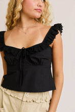 Load image into Gallery viewer, LACE RUFFLE SHOULDER TRIM DETAIL CAMI TOP

