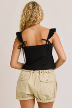 Load image into Gallery viewer, LACE RUFFLE SHOULDER TRIM DETAIL CAMI TOP
