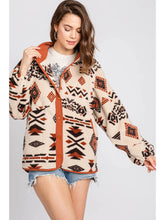 Load image into Gallery viewer, Sherpa Button Down Aztec Jacket
