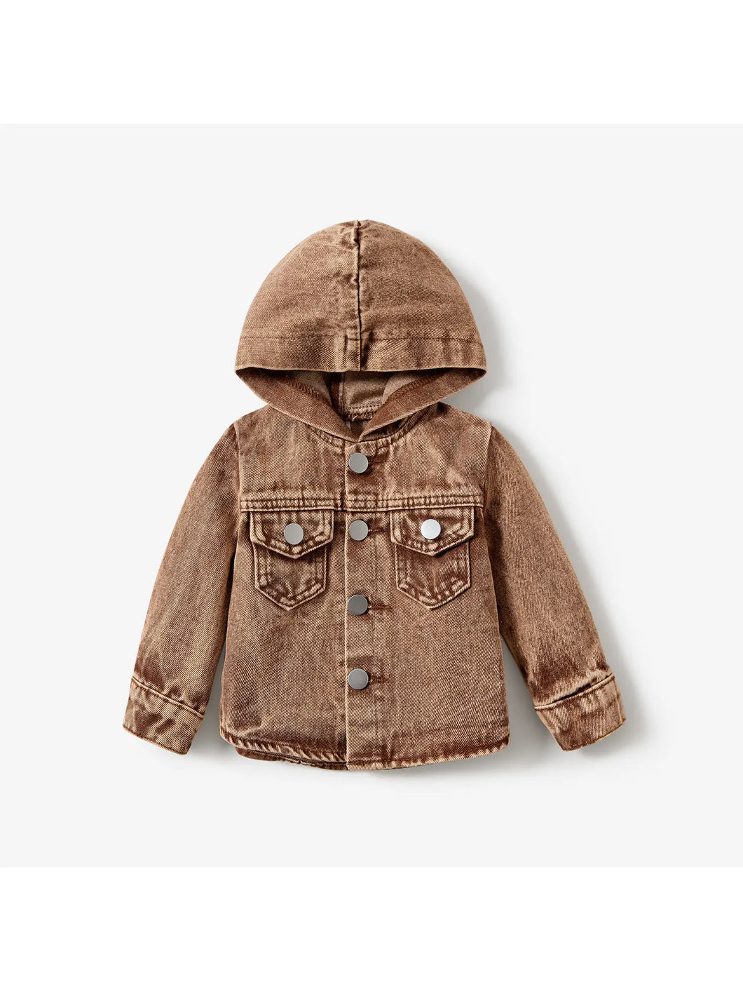 Copper Hooded Denim Jacket - Toddler