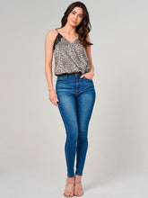 Load image into Gallery viewer, Sleeveless Surplice Lace Animal Print Bodysuit
