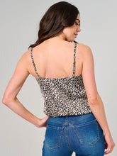 Load image into Gallery viewer, Sleeveless Surplice Lace Animal Print Bodysuit
