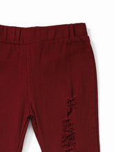 Load image into Gallery viewer, Distressed Maroon Toddler Flares

