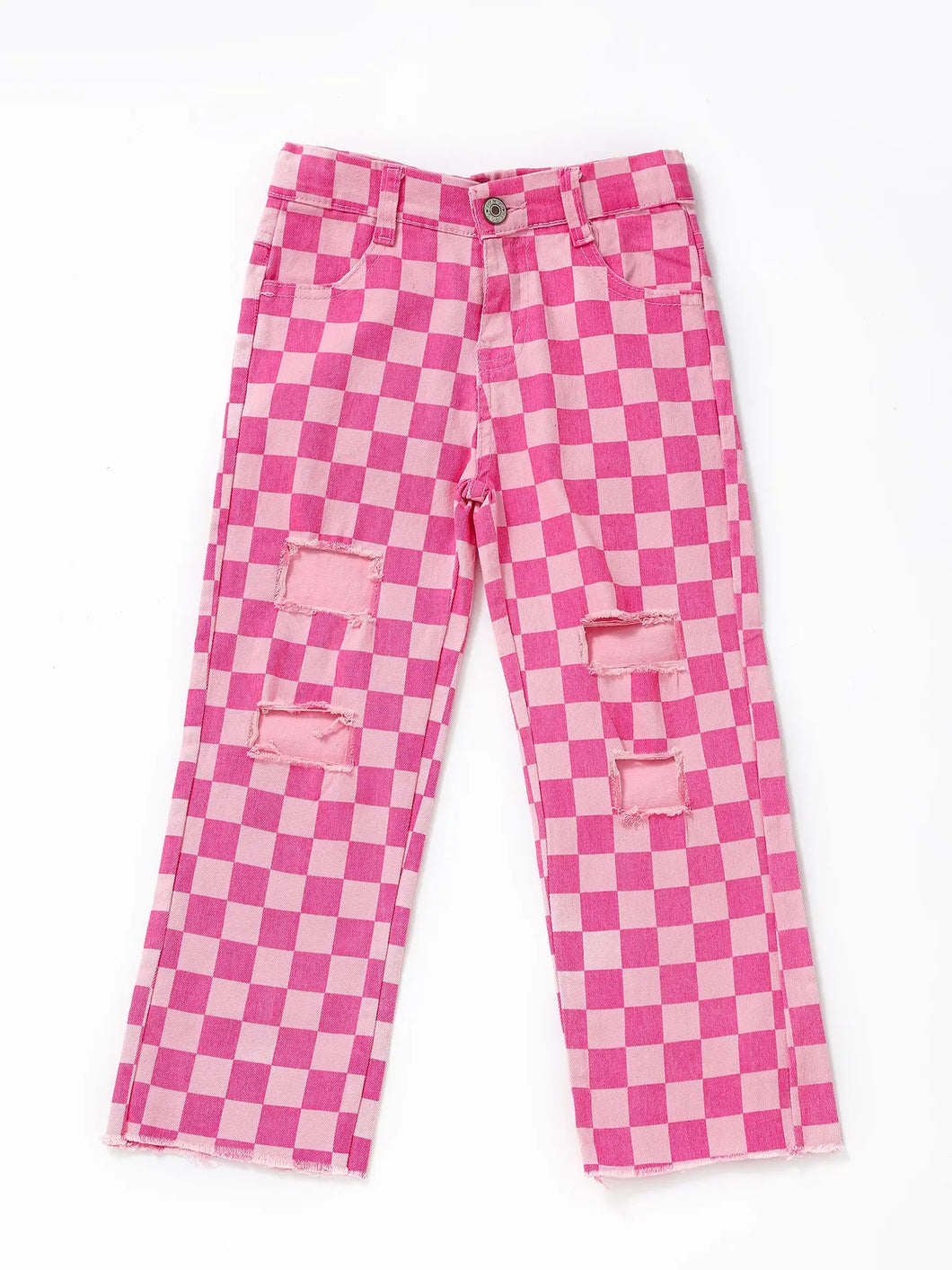 Toddler Pink Checkered Pants