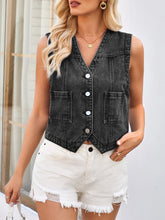 Load image into Gallery viewer, West Coast V Neck Denim Vest
