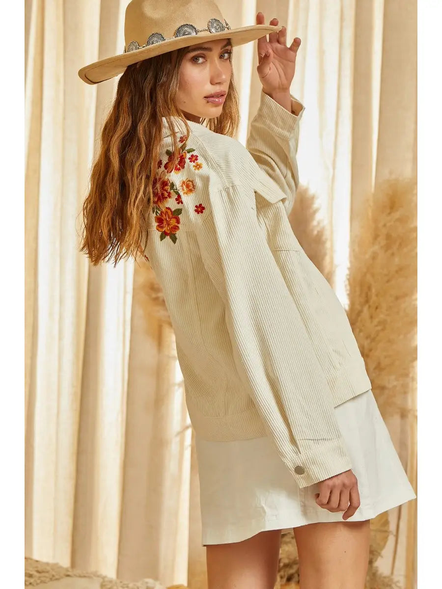 Embroidered Cream Jacket