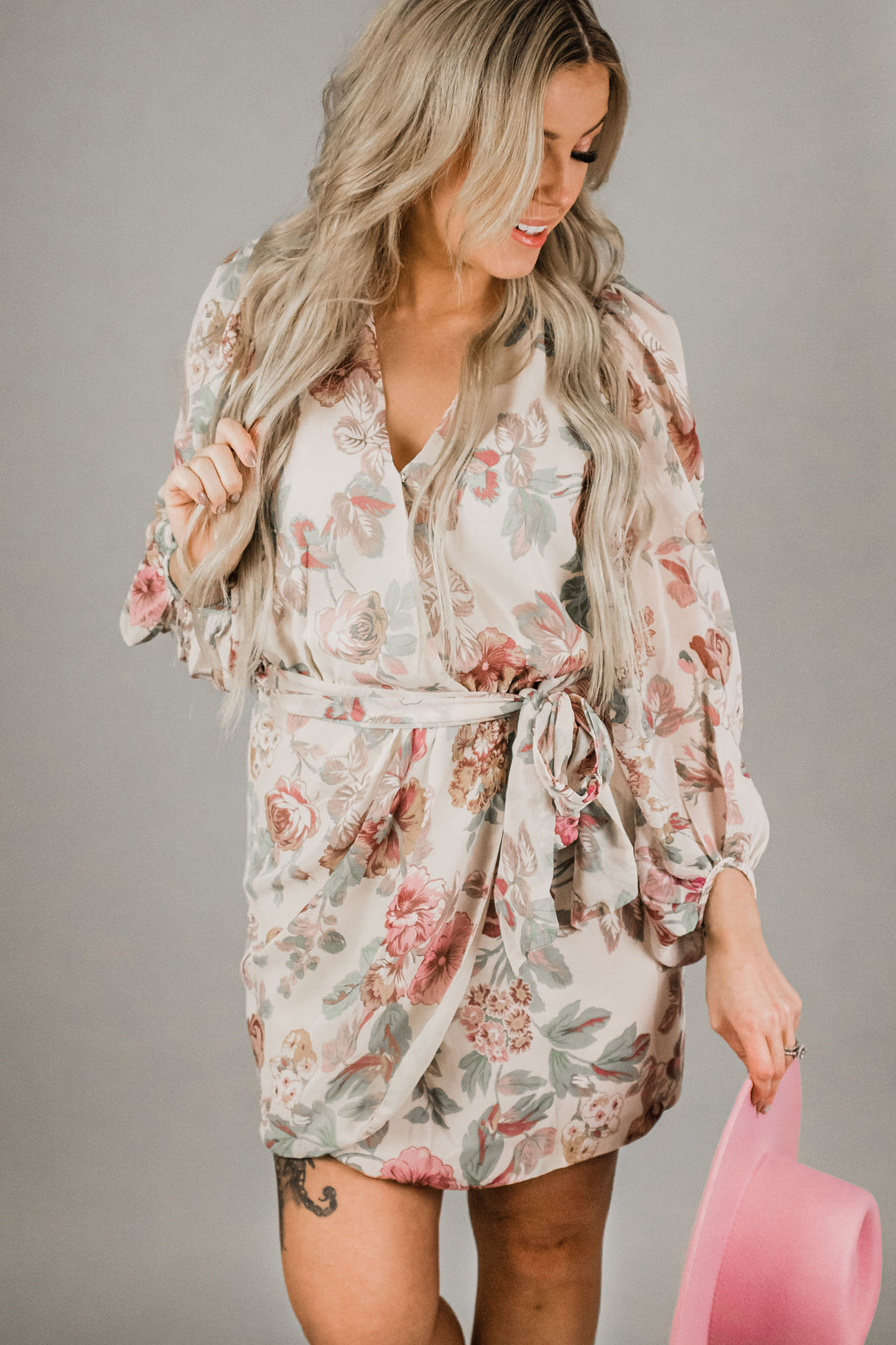Cream Floral Dress