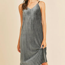 Load image into Gallery viewer, Blue Charcoal Pleated Dress
