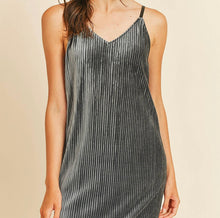 Load image into Gallery viewer, Blue Charcoal Pleated Dress
