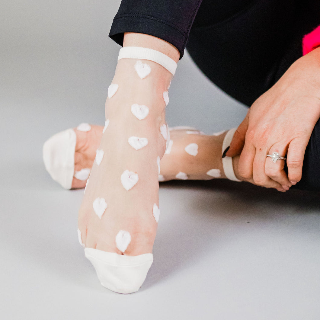 Mesh Heart Socks